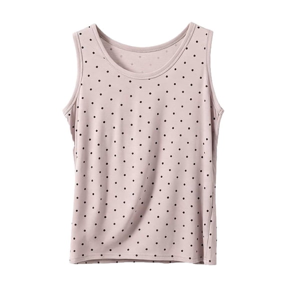 yillto Women Tank Soft Comfy Summer Shirts Round Neck Sleeveless Tees Polka Dots Cute Loungewear Tops 1X-5X