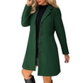 thumbnail image 1 of yillto Women Winter Coat Single Breasted Midi Jacket Warm Overcoat for Ladies Long Sleeve Trench Coats, 1 of 7