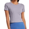 thumbnail image 1 of yillto Women Workout Tops Lightweight Breathable Yoga Gym Tee Short Sleeve Basic Exercise Running Tshirts, 1 of 6