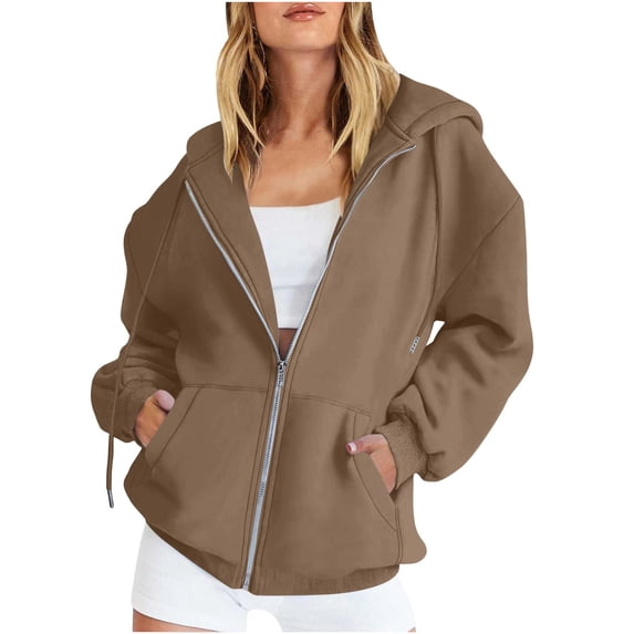yillto Women Zip up Hoodies Sweatshirt Jackets Fleece Long Sleeve Fall Winter Clothes with Pockets