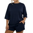 thumbnail image 1 of yillto Women's 2 Piece Lounge Sets Summer Matching Outfits Short Sleeve Top and Loungewear Shorts with Pockets, 1 of 6