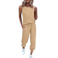 thumbnail image 1 of yillto Women's 2 Piece Sets Casual Summer Sleeveless Crewneck Tops and Jogger Sweatpants Tracksuit, 1 of 7