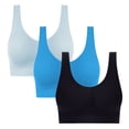 thumbnail image 1 of yillto Women's 3 Pack Seamless Bras Plus Size Comfortable Sports Bra Wireless Full Coverage Bralettes, 1 of 6