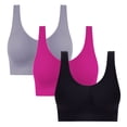 thumbnail image 1 of yillto Women's 3 Pack Seamless Bras Plus Size Comfortable Sports Bra Wireless Full Coverage Bralettes, 1 of 5