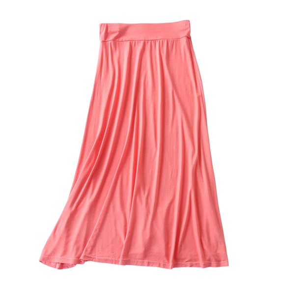 yillto Women's A-Line Maxi Skirt Elastic High Waist Summer Pleated Long Skirt Soft Comfy Clothes