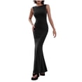 thumbnail image 1 of yillto Women's Basic Summer Lounge Tank Long Dress Elegant Sleeveless Round Neck Slim Maxi Dresses, 1 of 7
