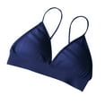 thumbnail image 1 of yillto Women's Bikini Bra Spaghetti Strap V Neck Bralettes Solid Color Seamless Comfortable Bras, 1 of 2