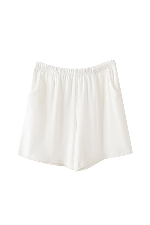 Women's Lounge Shorts Cute Short Pants with Pocket Elastic Waist Loose Sleepwear Shorts Pajamas