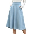 thumbnail image 1 of yillto Women's Casual Skirts Baggy Streetwear High Waist Maxi Long Skirt with Pockets, 1 of 5