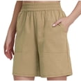 thumbnail image 1 of yillto Women's Casual Shorts Comfy Elastic Waist Shorts Summer Short with Pockets Lounge Loose Pant, 1 of 7