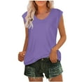 thumbnail image 1 of yillto Women's Casual Tank Tops Summer Crewneck Sleeveless Tunic Tees Flowy Loose Basic Plain Shirts Outfits, 1 of 5