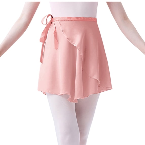yillto Women's Chiffon Short Skirts Adjustable Tie Mesh Flowy Mini Skirts Dancewear Wrap Skirt