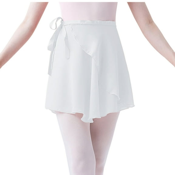 yillto Women's Chiffon Short Skirts Adjustable Tie Mesh Flowy Mini Skirts Dancewear Wrap Skirt