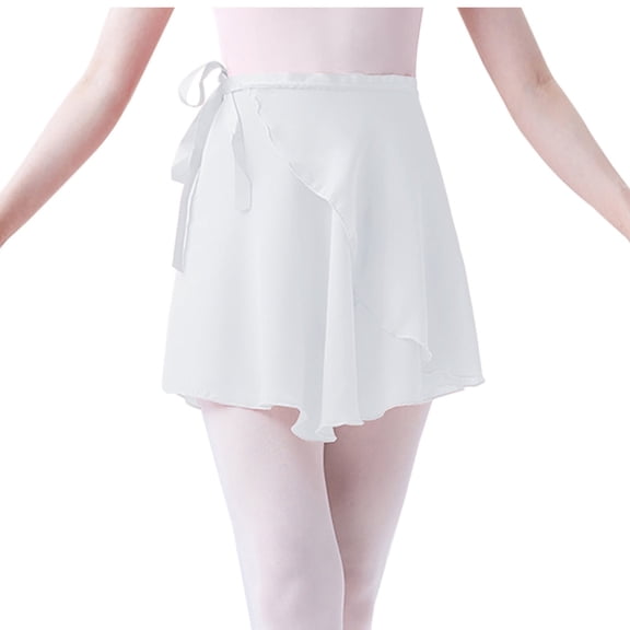 yillto Women's Chiffon Short Skirts Adjustable Tie Mesh Flowy Mini Skirts Dancewear Wrap Skirt