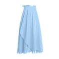 thumbnail image 1 of yillto Women's Chiffon Wrap Skirts High Waist Ruffle Hem Flowy Summer Long Maxi Skirt for Women, 1 of 7