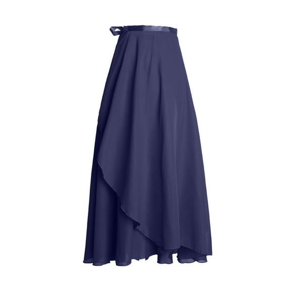 yillto Women's Chiffon Warp Skirts High Waist Ruffle Hem Flowy Summer Long Maxi Skirt for Women