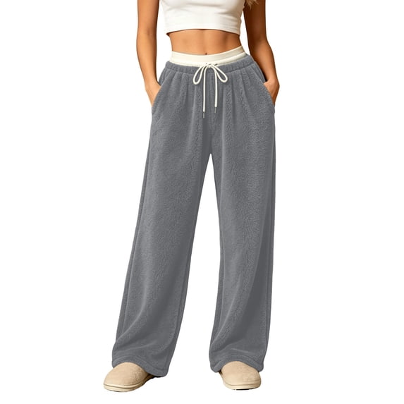 yillto Women's Fleece Fuzzy Pant Warm Plush Pajama Pants Soft Comfy Sleepwear Pjs Bottoms S-XXXL