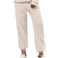 thumbnail image 1 of yillto Women's Fleece Pants Plus Size Elastic Waist Straight Leg Pajama Pants Warm Loose Casual Pants, 1 of 5
