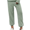 thumbnail image 1 of yillto Women's Fleece Pants Plus Size Elastic Waist Straight Leg Pajama Pants Warm Loose Casual Pants, 1 of 5