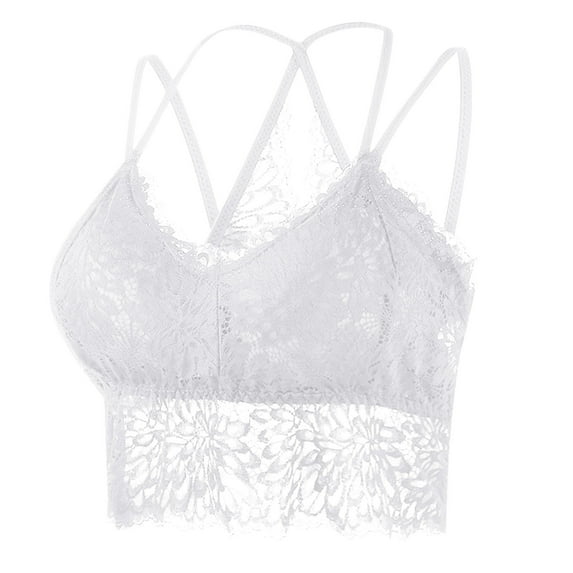 yillto Women's Lace Bralette Crop Tank Tops Racerback Spaghetti Strap Slim Camisole Undershirts