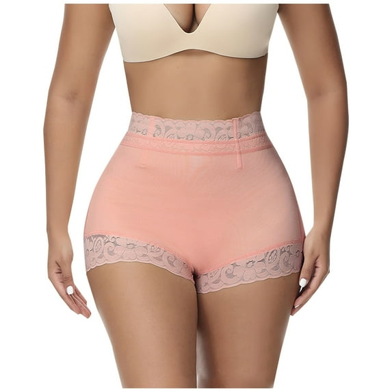 yillto Women's Lace High Waist Briefs Seamless Panties Ladies Stretch Full Coverage Under Dress Shorts