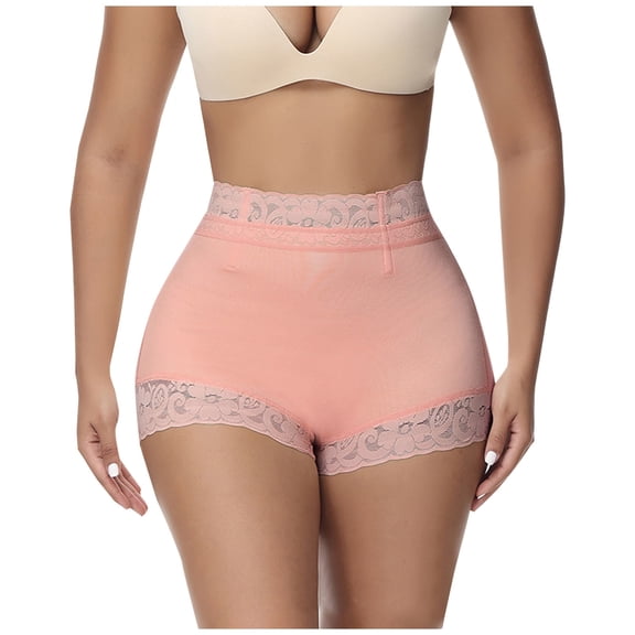 yillto Women's Lace High Waist Briefs Seamless Panties Ladies Stretch Full Coverage Under Dress Shorts