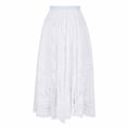thumbnail image 1 of yillto Women's Lace Skirts High Waist Pleated Elegant Fashion A-Line Ruffle Hem Tiered Long Skirt, 1 of 4
