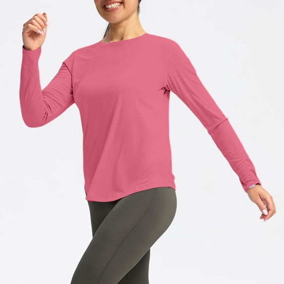 yillto Women's Long Sleeve Sun Protection Shirts Workout Hiking Tops Summer Running Lightweight Tee