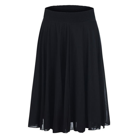yillto Women's Mesh Skirts Elastic High Waisted Flowy Pleated Summer Causal Long Skirt for Women