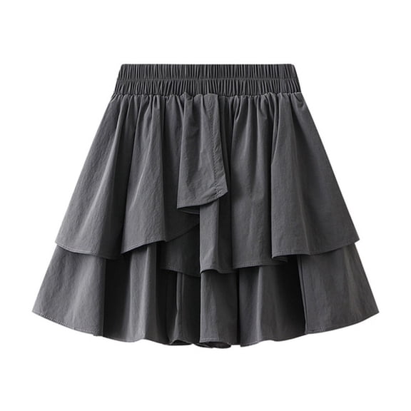 yillto Women's Mini Skirts Elastic High Waist Ruffle Hem Pleated Tiered Cute Summer Short Skirt Outfits