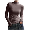 thumbnail image 1 of yillto Women's Mock Turtleneck Tops Casual Slim Long Sleeve Lightweight Underwear Layer Pullover Shirts, 1 of 5