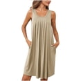 thumbnail image 1 of yillto Women's Nightgowns Sleeveless Sleepwear Wide Strap Sleepshirt Pleated Scoopneck Nightshirt, 1 of 7
