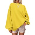 thumbnail image 1 of yillto Women's Oversized Sweatshirt Crew Neck Pullover Baggy Casual Fall Winter Trendy Fashion Outfits Clothes, 1 of 5