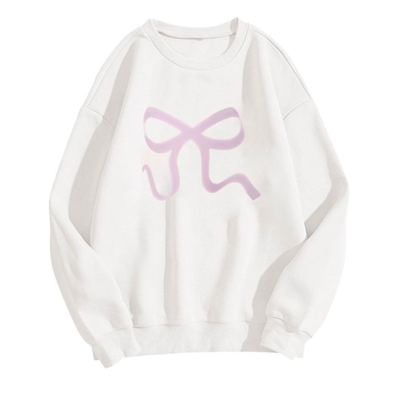 yillto Women's Oversized Sweatshirts Cotton Long Sleeve Crewneck Drop Shoulder Graphic Pullover Tops Trendy