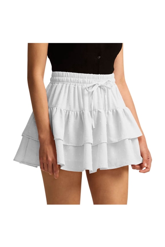Women's Pleated Skirt High Waisted Ruffle Tennis Short Skirts Sports Running Layered Skorts