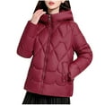 thumbnail image 1 of yillto Women's Plus Size Hooded Jacket Full Zipper Long Sleeve Thick Quilted Coat Winter Warm Trendy Jacket, 1 of 4
