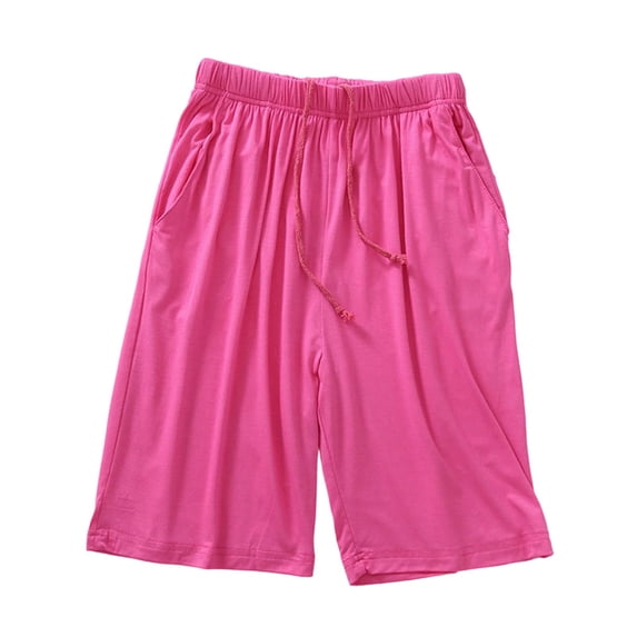 yillto Women's Plus Size Lounge Shorts Soft Loose Elastic Waist Sleepwear Comfy Pajamas Bottoms with Pocket
