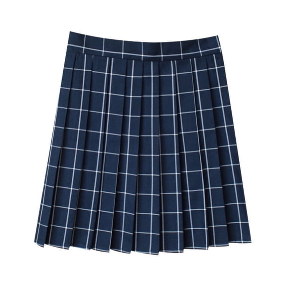 yillto Women's Plus Size Plaid Skirts Pleated High Waist A Lined Causal Mini Skater Skirts M-XXXXL
