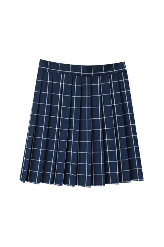 Women's Plus Size Plaid Skirts Pleated High Waist A Lined Causal Mini Skater Skirts M-XXXXL
