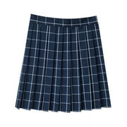 YILLTO Women's Plus Size Plaid Skirts Pleated High Waist A Lined Causal Mini Skater Skirts M-XXXXL