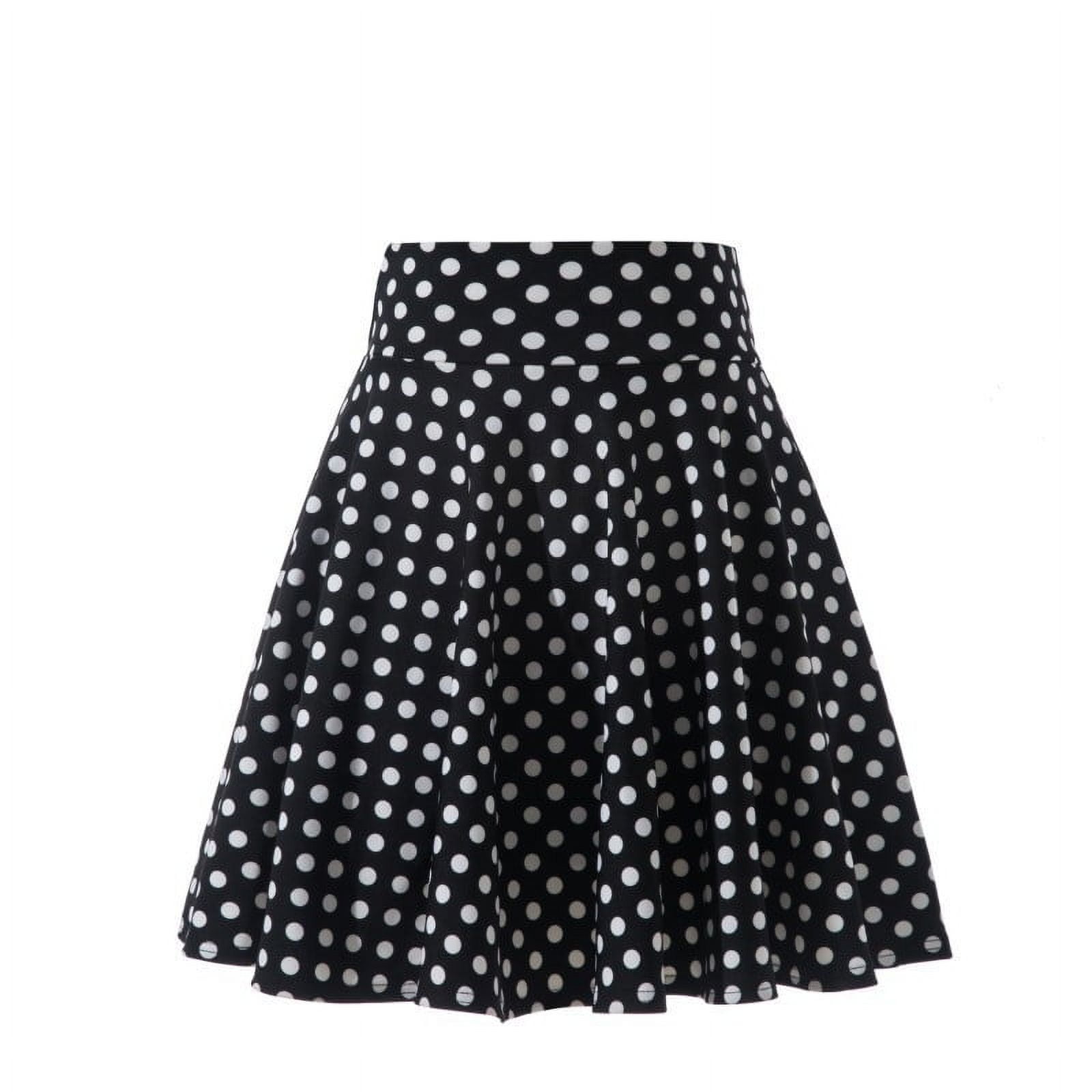 yillto Women's Plus Size Short Skirt Polka Dot Printed High Waist