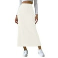 thumbnail image 1 of yillto Women's Plus Size Skirts Ribbon Knit High Waist Pleated Long Slim A-Line Maxi Skirt S-5XL, 1 of 7