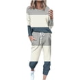 thumbnail image 1 of yillto Women's Plus Size Sweatsuits Printed Crew Neck Long Sleeve Sweatshirt Sweatpants 2 Piece Outfit, 1 of 5