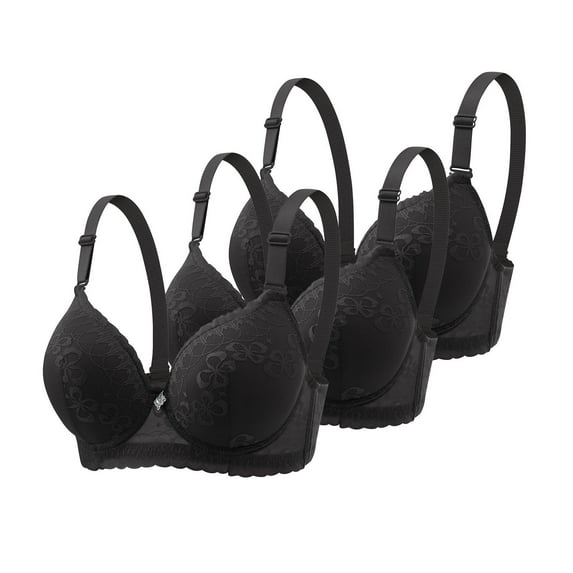 yillto Women's Push up Bras Plus Size Full Coverage Supportive Padded Underwire Bralettes 3 Pack