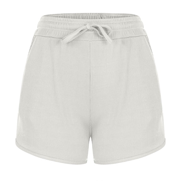 yillto Women's Ribbed High Waist Workout Shorts Loose Athletic Yoga Gym Running Shorts with Pockets