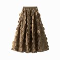 thumbnail image 1 of yillto Women's Ruffles Skirts Pleated High Waist Fluffy Maxi Skirt Mesh Fashion Dress Long Party Skirt, 1 of 2