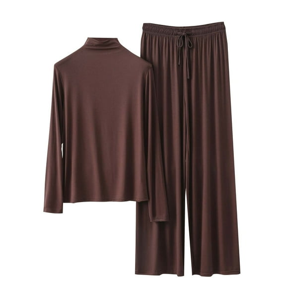 yillto Women's Sets 2 Piece Long Sleeve Top and Wide Leg Pants Soft Comfy Loungewear Set Outfits