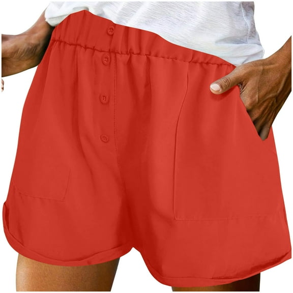 yillto Women's Shorts Elastic Waist Lounge Shorts with Pockets Causal Loose Summer Shorts Clothes