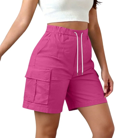 yillto Women‘s Shorts Summer High Waist Drawstring Cargo Shorts for Women Trendy Loose Sweatshorts
