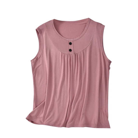 yillto Women's Sleeveless Pajamas Top Casual Sleepwear Soft Comfy Pjs Tank Tee Loungewear for Summer
